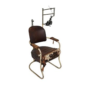 Period Metal Ophthalmology Chair (distressed)